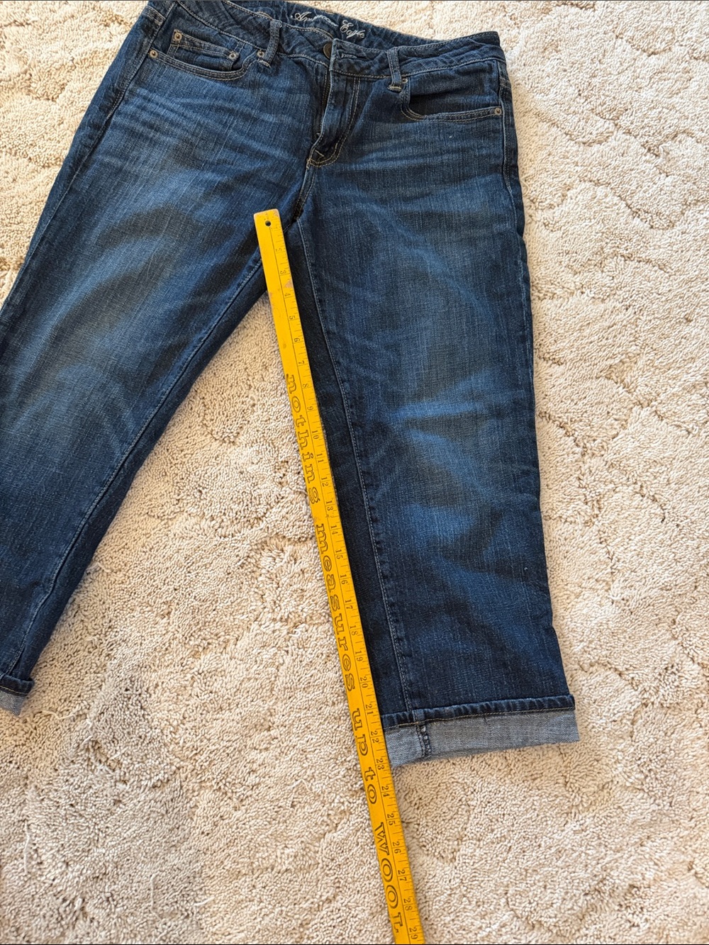 American Eagle Outfitters Dark Blue Cropped Jeans - Picture 5 of 7